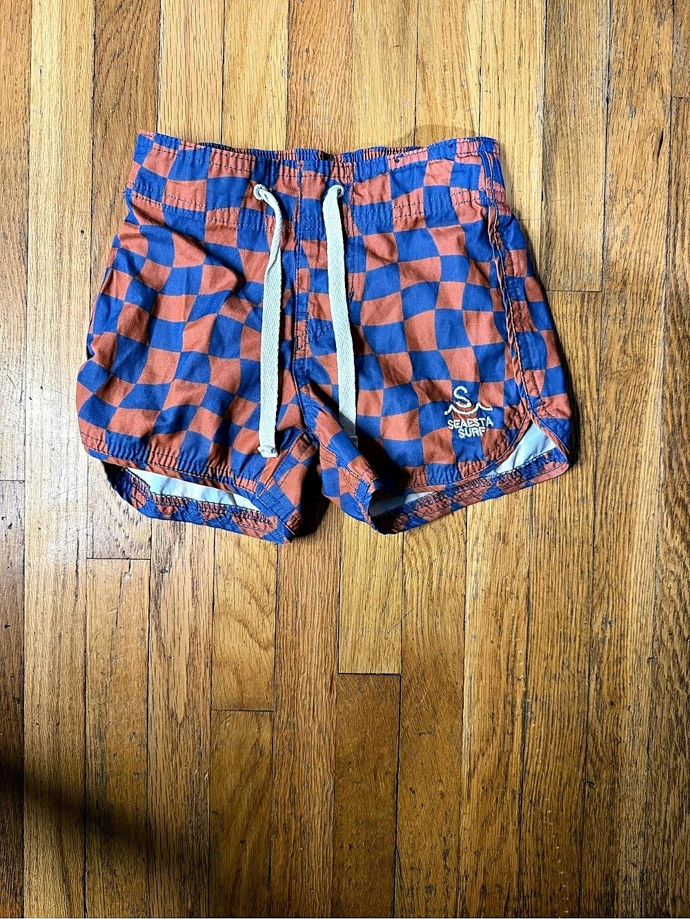 Seaesta Surf 3T Brown + Blue Check Swim Trunks